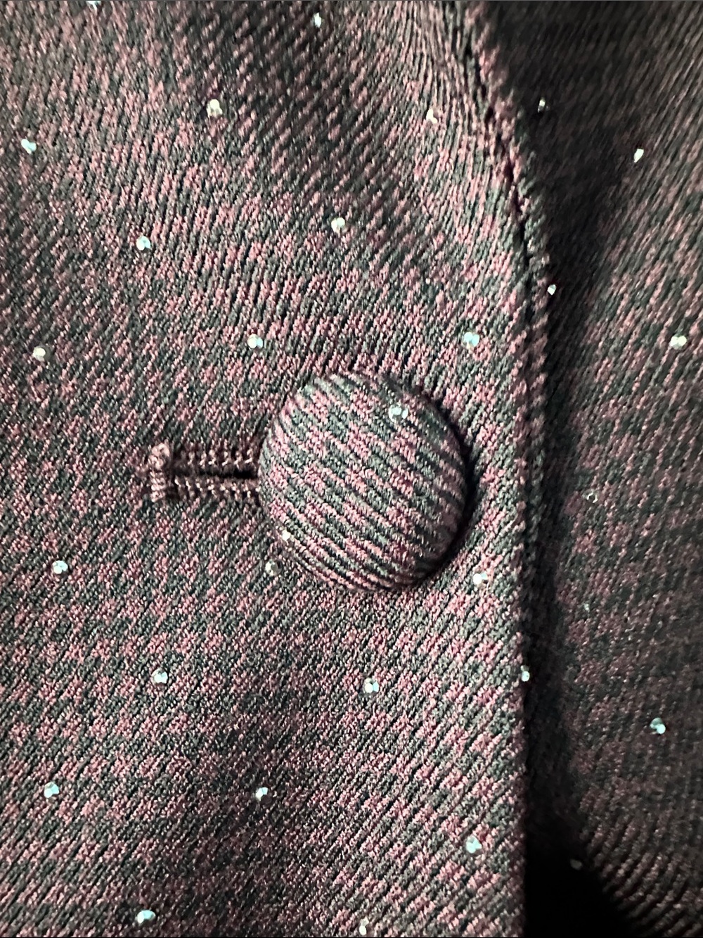 Belle by Kim Gravel Polka Dot sparkling Burgundy Women's Blazer Jacket Size S - Picture 8 of 11